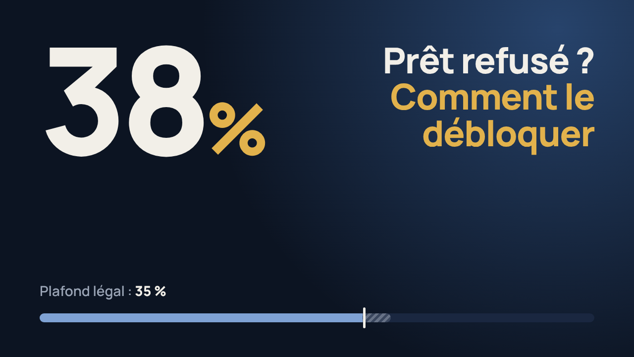 Miniature de la vidéo : prêt immobilier refusé, endettement à 38 %